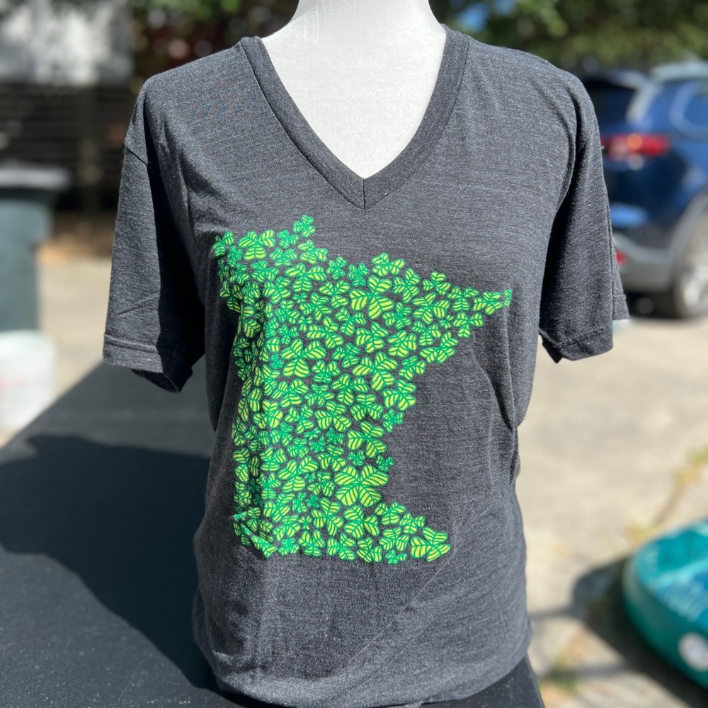 Minnesota lucky shamrock top tri-blend vneck